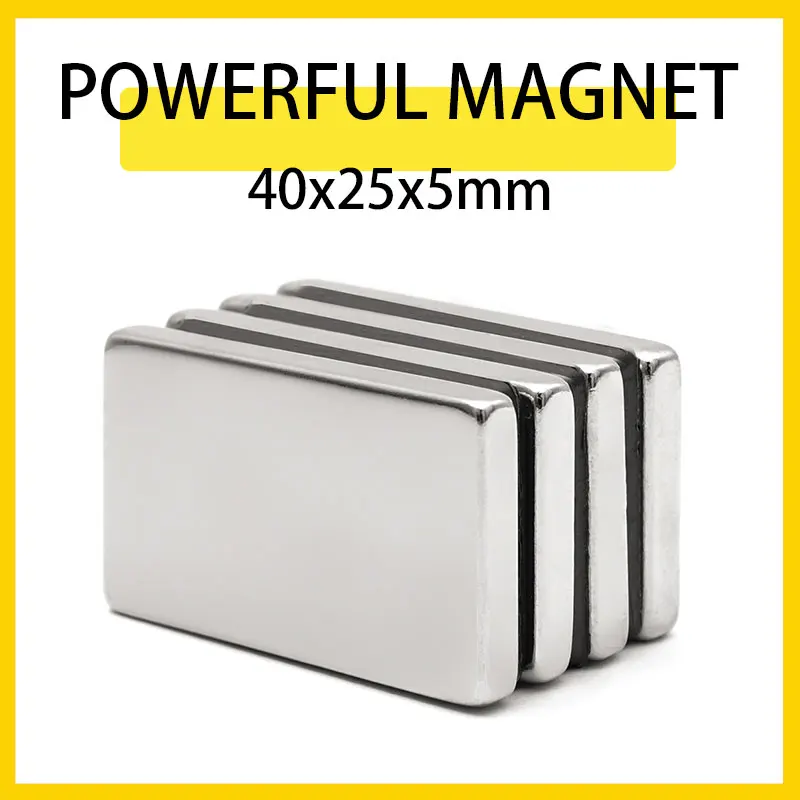 

1/2/5/10PCS 40x25x5mm Neodymium Magnet 40mm x 25mm x 5mm N35 NdFeB Block Super Powerful Strong Permanent Magnet