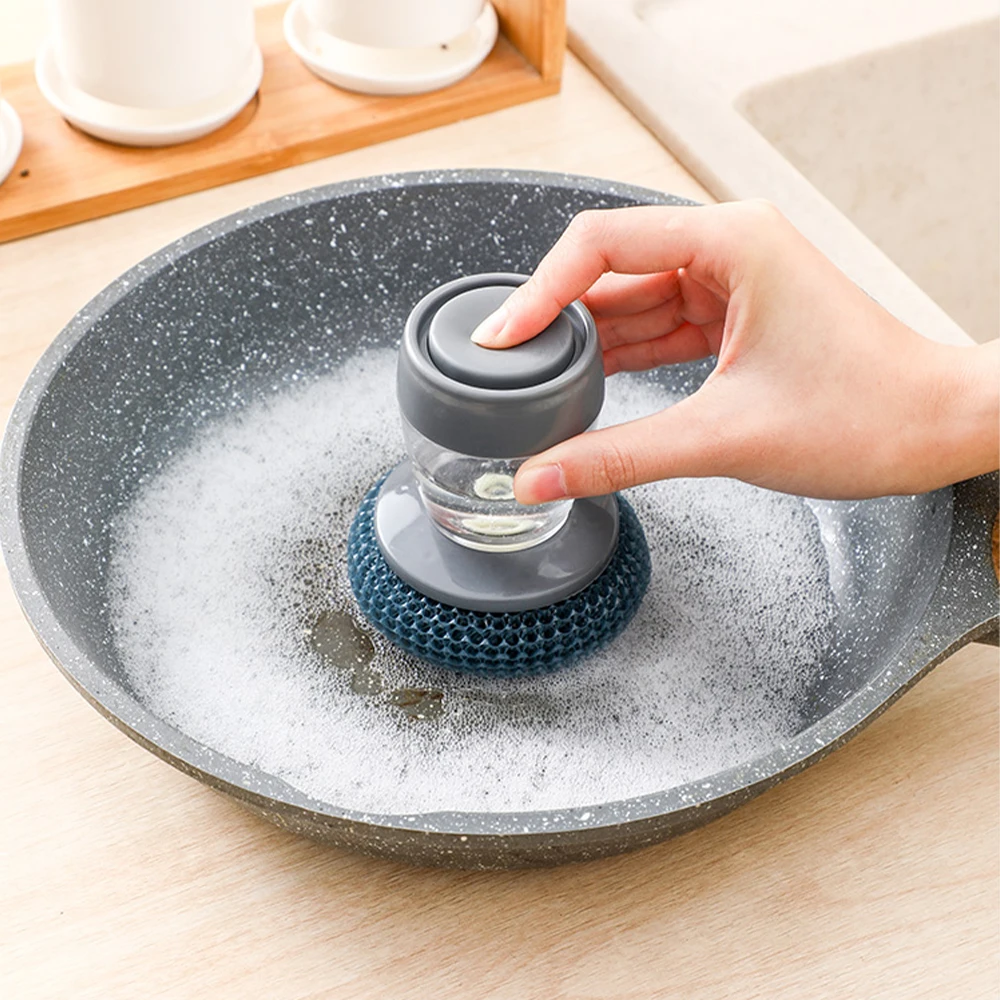

Kitchen Soap Dispensing Dishwashing Tool Easy Use Scrubber Wash Soap Dispenser Kitchen Dishwashing Cleaning Tools Accessories