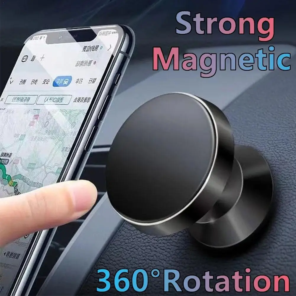 Car Magnetic Suction Phone Holder 360 Degree Rotation Magnet Mobile ...