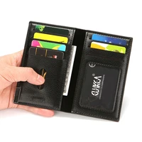 vertical multi functional wallet litchi pattern card holder pu mens business documents multi card wallet