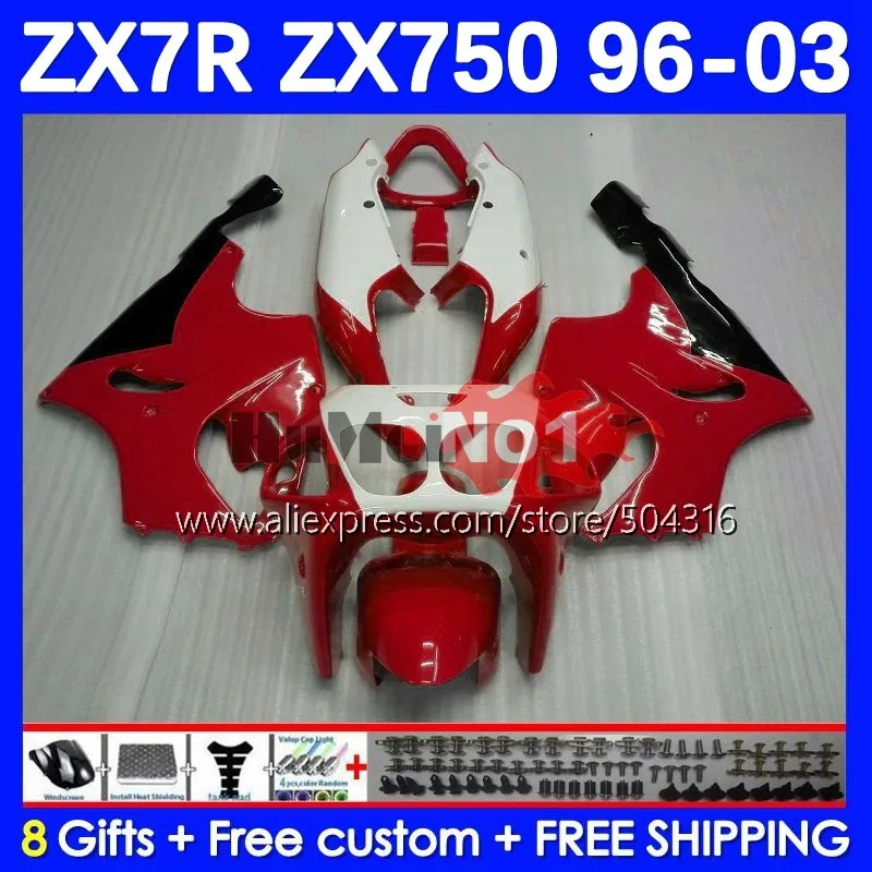 

Body Kit For KAWASAKI NINJA ZX 7R 7 R ZX-750 182MC.88 ZX750 CC ZX-7R ZX7R 96 97 98 99 00 01 02 03 1996 2003 Fairing Glossy red