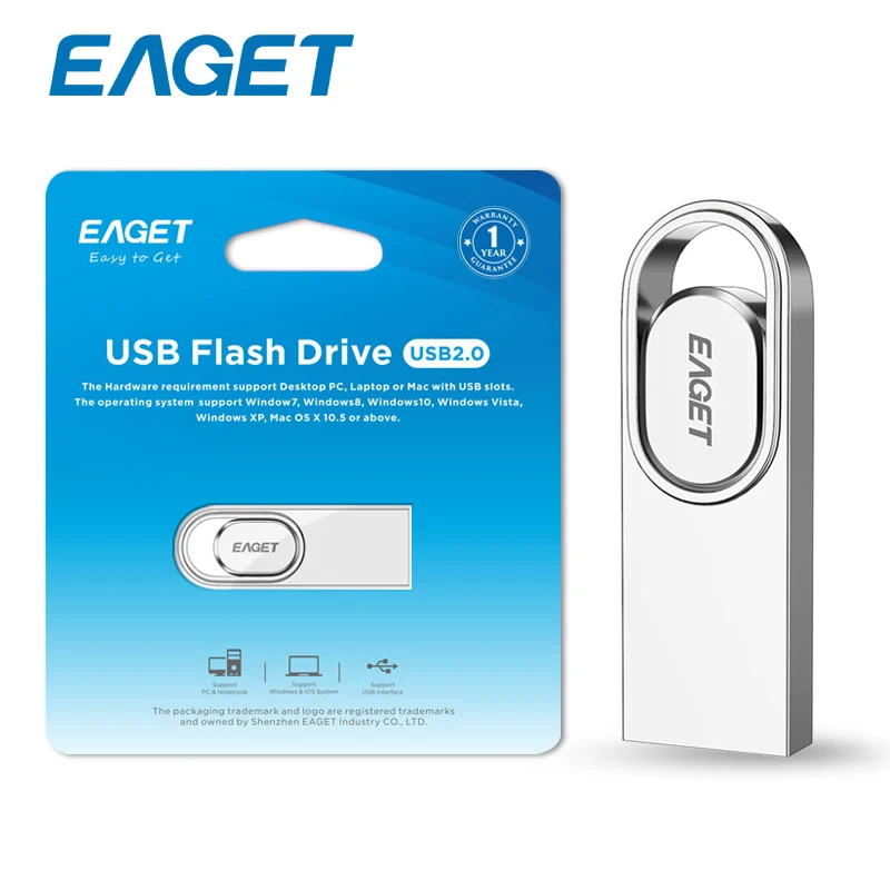 

EAGET U5 Mini USB Stick Pendrive Memory Stick Available in 64GB/32GB/16GB Micro Metal USB2.0 Flash Drive