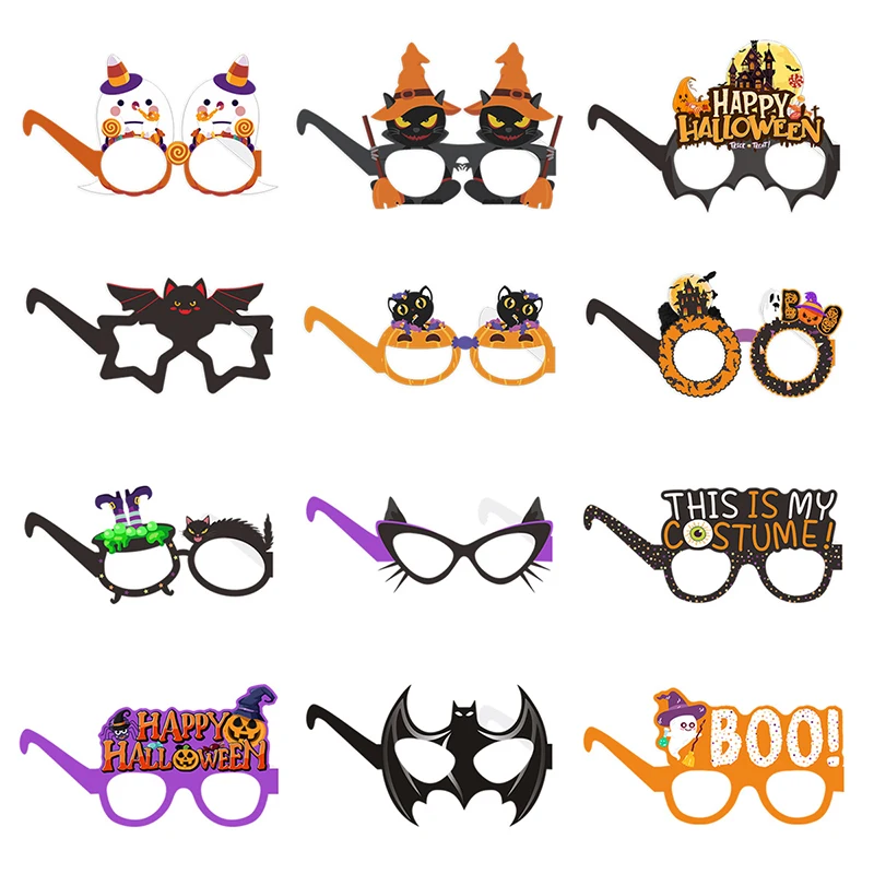 

6Pcs Halloween Glasses Horns Clown Spider Pumpkin Glasses Christmas Party Photo Prop Decoration Holiday Funny Sunglasses Supplie