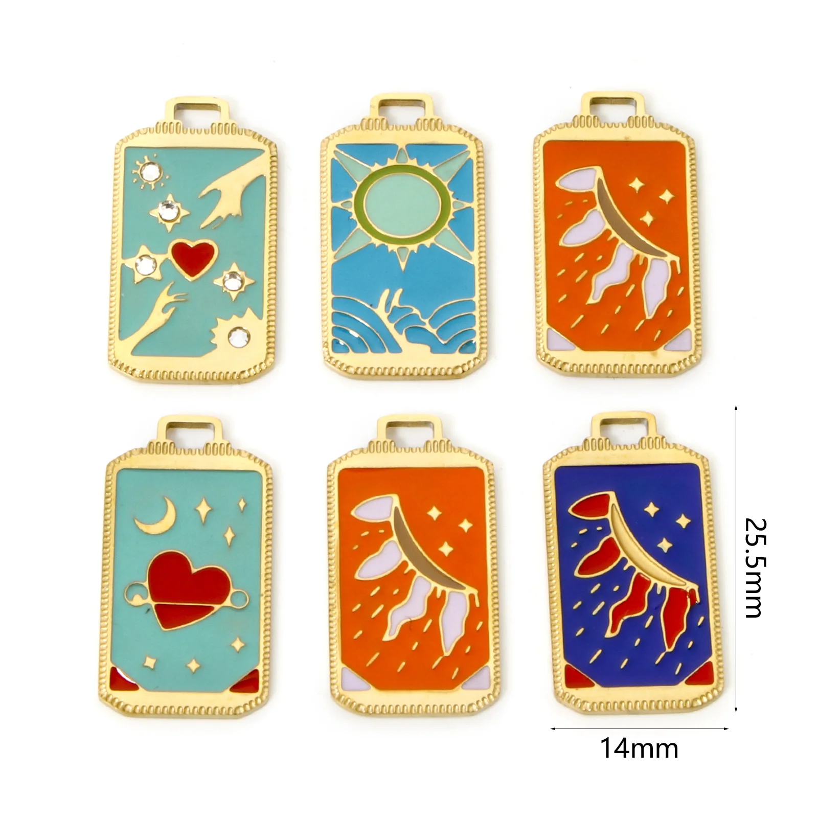 1 шт. новые серьги-подвески из нержавеющей стали 304 Tarot Sun 18-каратное настоящее