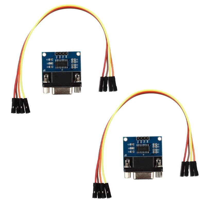 

2X MAX3232 RS232 Serial Port To TTL Converter Module DB9 Connector W/ 4 Jump Cables