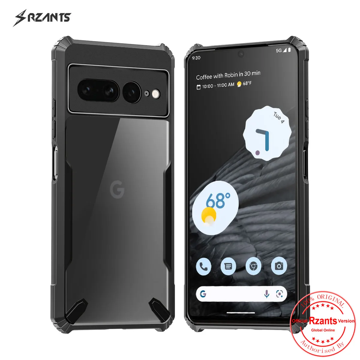 

Rzants For Google Pixel 7 Pro Case Hard [Bull] Shockproof Slim Crystal Clear Cover Funda Thin Casing