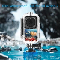 60 meters diving case waterproof frame for dji action 2 panoramic camera accessories
