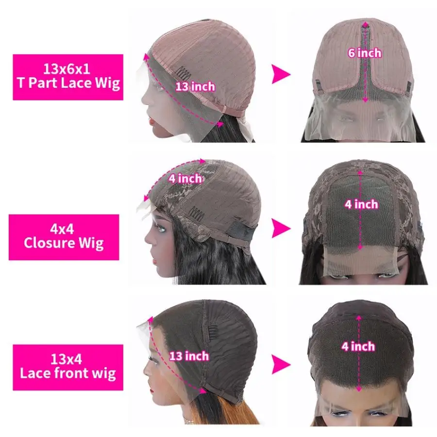 30-дюймовые прямые 13x6 прозрачные кружевные фронтальные парики из натуральных