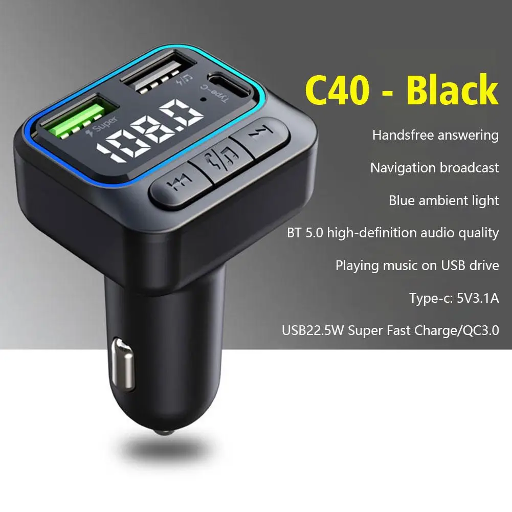 

Цветной Автомобильный FM-передатчик, mp3-плеер QC3.0, зарядный тип, комплект, Прямая поставка, USB зарядное устройство, Bluetooth, гарнитура, двойной C V7V4