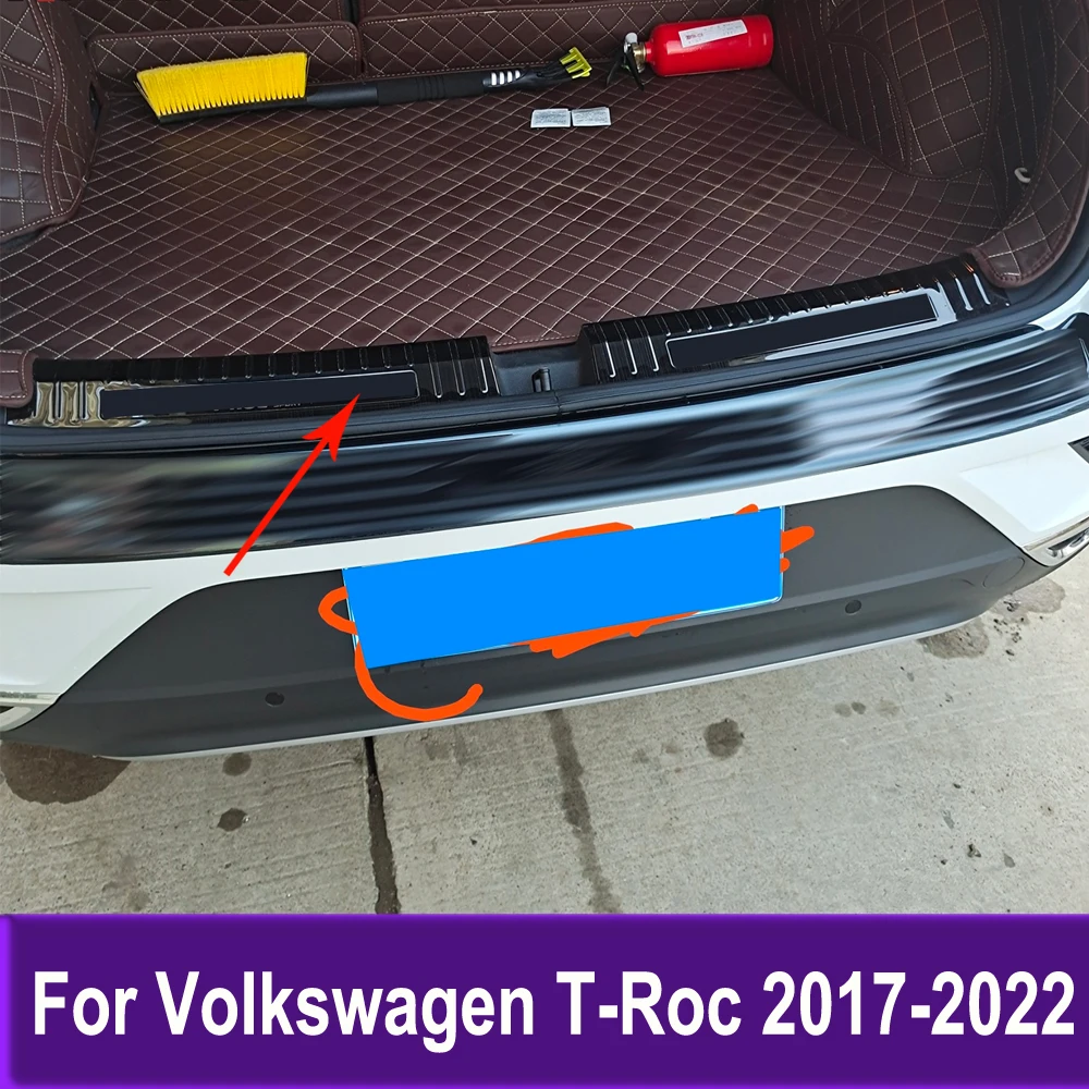 

Внутренняя пластина заднего бампера, автомобильные аксессуары для Volkswagen T-Roc TROC 2017-2022, дверной порог из нержавеющей стали, проекционная отде...