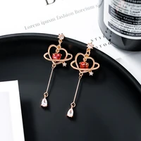 harong new saturn earrings pink heart sailor moon drop earring fashion lolita jewelry for girl woman party gift birthday present