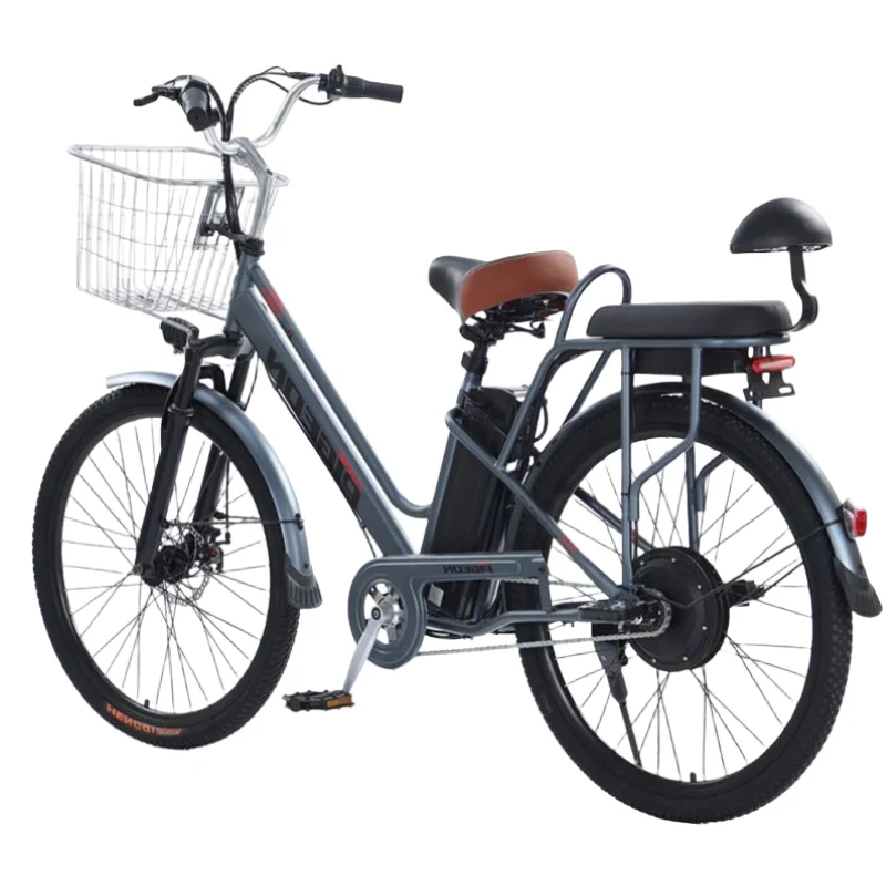 26-дюймовый взрослый Электрический скутер велосипед с сиденьем/корзиной 350 Вт 48 В