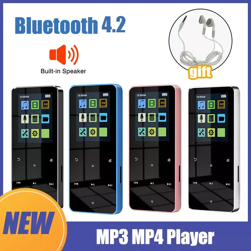 

Новый металлический сенсорный MP3 MP4 музыкальный плеер 1,8 дюйма Bluetooth 4,2 поддерживает карты, с FM-будильником и шагомером, электронная книга, ...