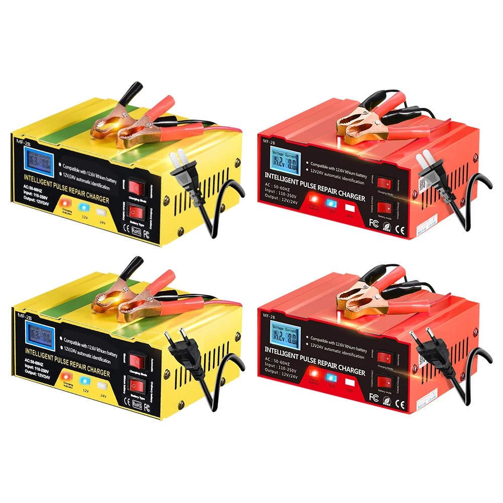 Полностью автоматическое автомобильное зарядное устройство 12 В/24 В ЖК-дисплей