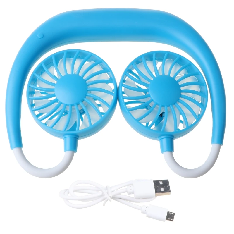 

Hands-free Neck Band Hands-Free Hanging USB Rechargeable Dual Fan Mini Air Cooler Summer Portable B2RC