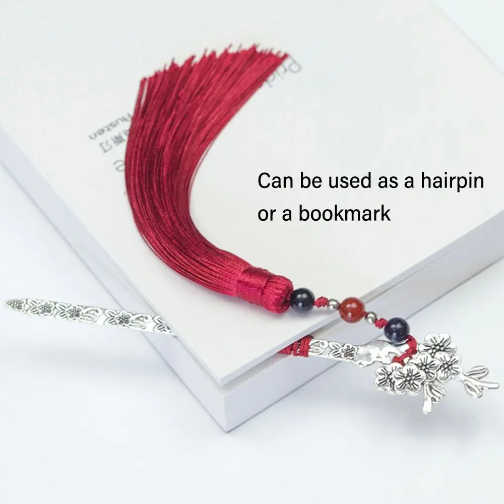 

Chinese Style Bookmark Fashion Metal with Tassel Book Clip Plum Blossom/Phoenix/Fish/Dragon Pagination Mark Students Gift