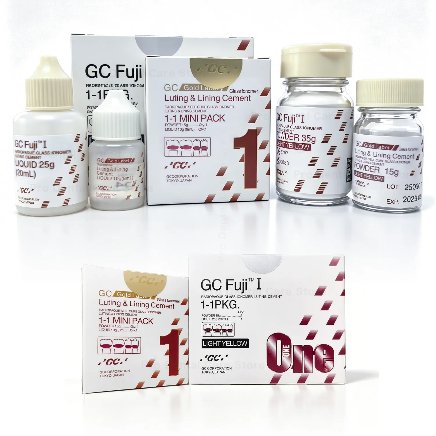 Фото Стоматологический цемент Fuji I Glass Ionomer Shui Men Ting Resin Type 1 для фарфоровых виниров и бондинга, стоматологические материалы GC №1