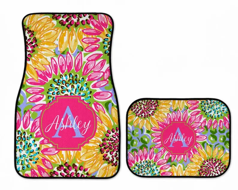 

Preppy Sunflower Personalized Car Floor Mats