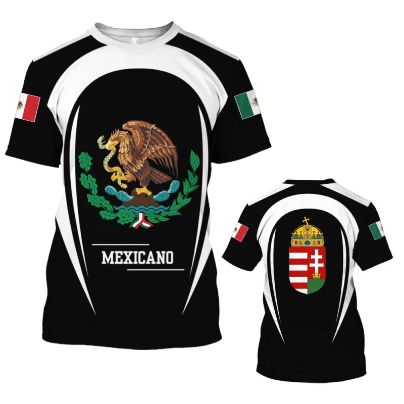 

Mexico T-shirt For Men 3D Flag Mexican Graphic Print T Shirt Oversized Short Sleeve Vintage Tops Tee Shirt Man Clothing Camiseta