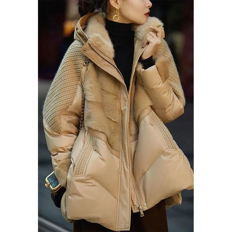 Женский зимний пуховик с капюшоном Паркер зимняя куртка женская 2024 женское