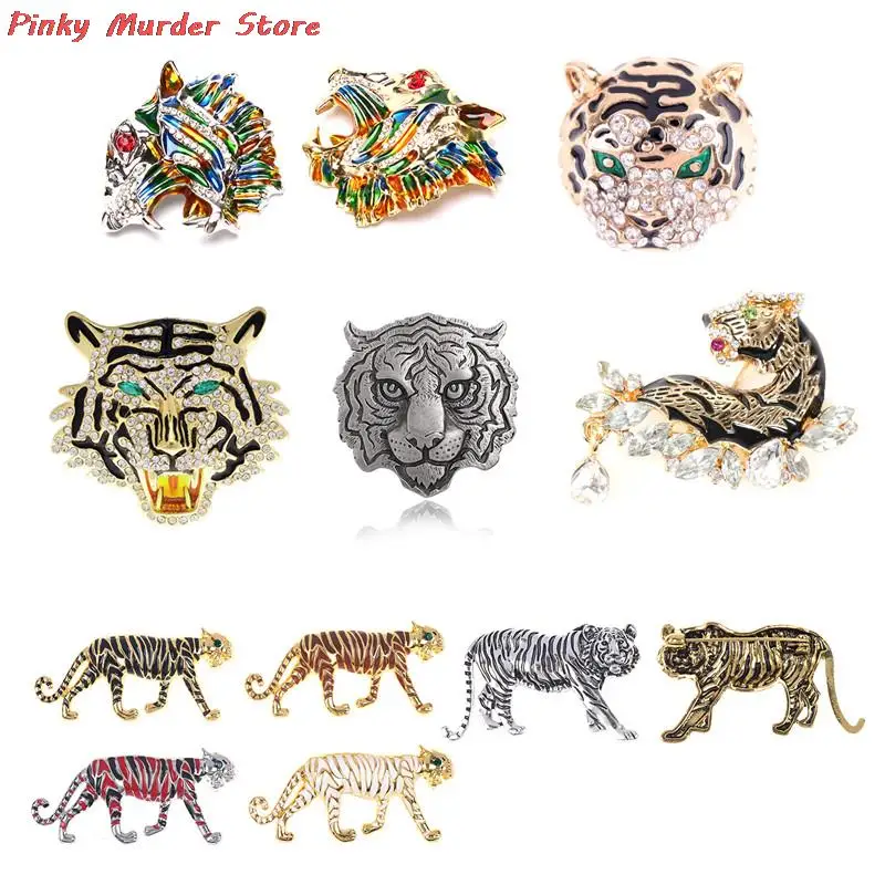 

Colorful Enamel Rhinestone Crystal Tiger Head Brooches Pin Jewelry Gift Men's brooch Wedding Part Anniversary Gift New Hot Sale