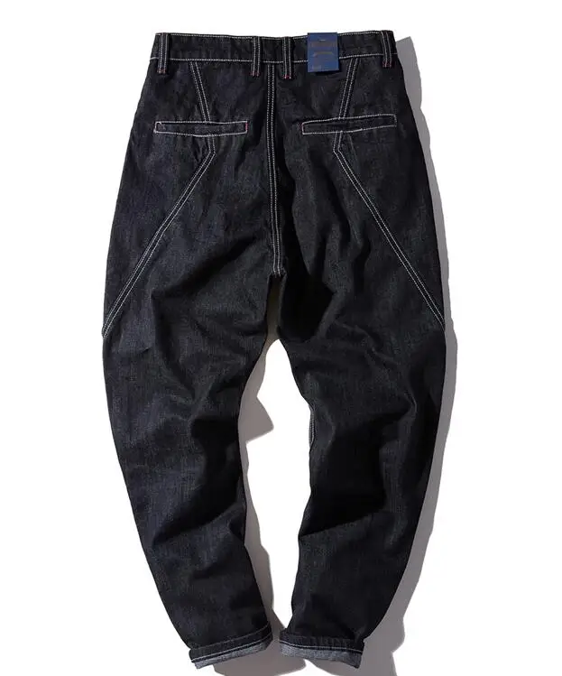 Men's Jeans Cross-Pants Jeans Black Small Straight Legs Hip Hop Pants Loose Large Size Skate Pants