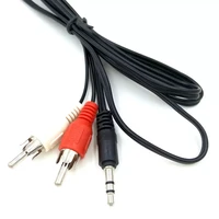 for pc dvd tv vcr mp3 speakers laptop video audio cable cord 3 5mm audio line cable 1m stereo jack male to 2 rca male aux cable