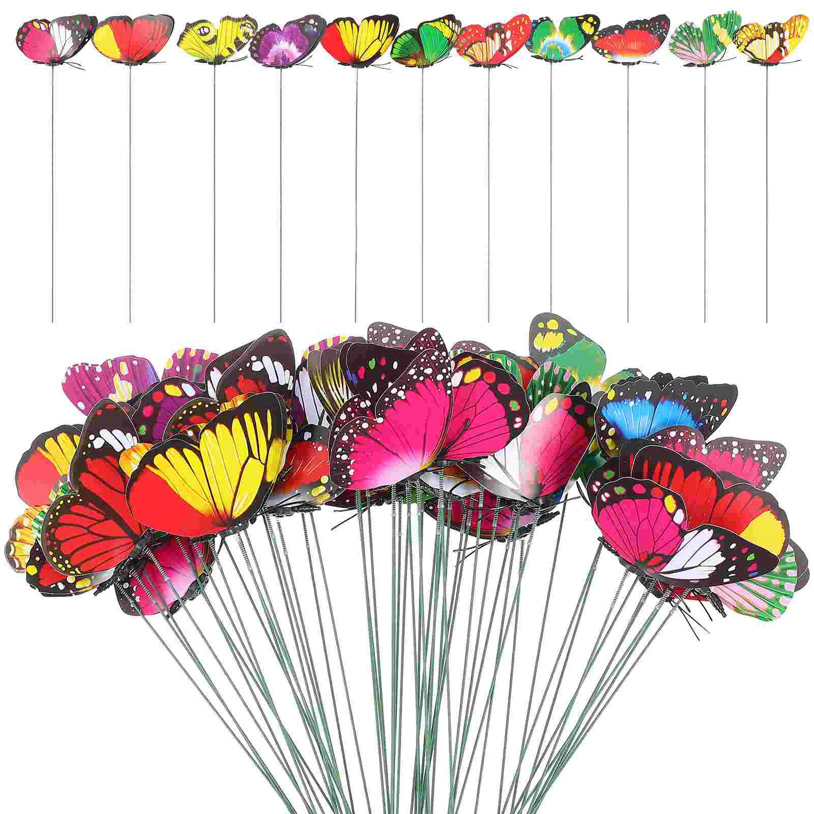 

Artificial Butterfly Gardening Sticks Micro-landscape Decor Butterflies Ornaments Stakes