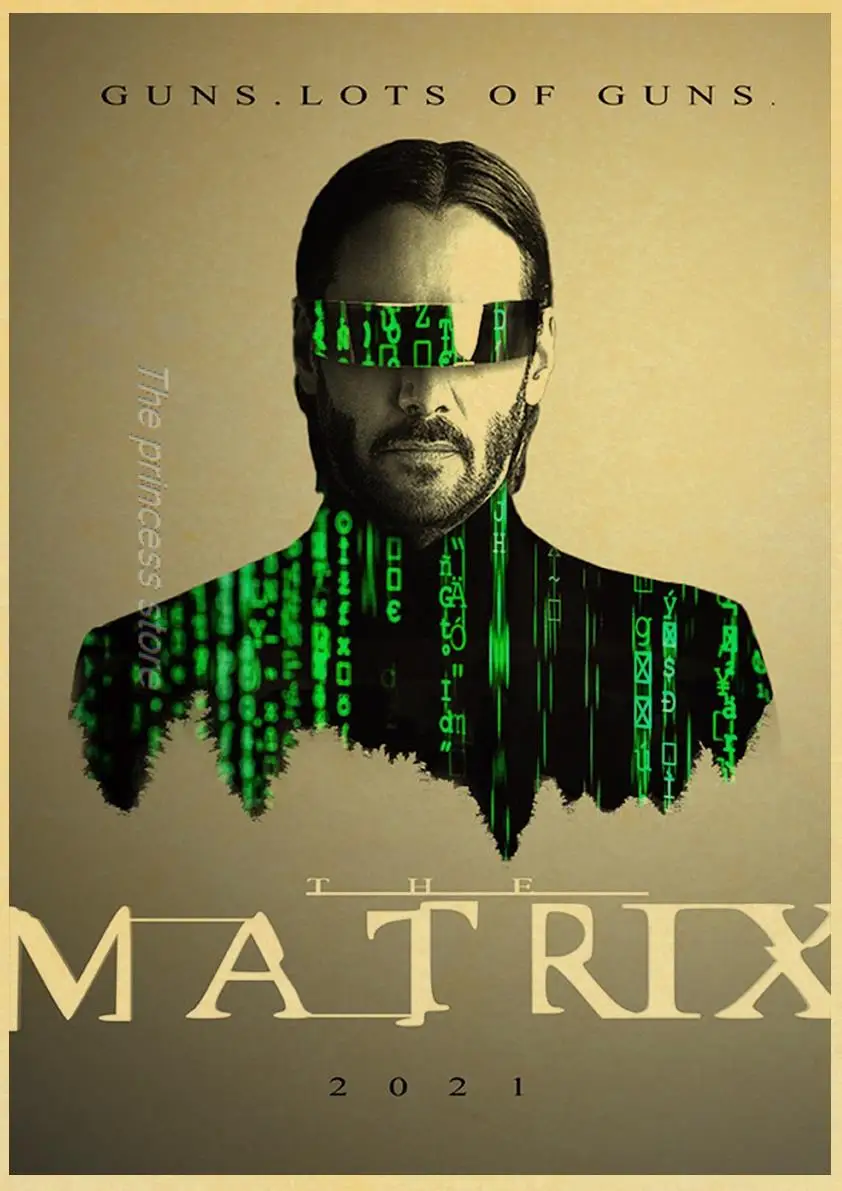 Ретро-постер с изображением реакции матрицы постер из крафт-бумаги для фильмов