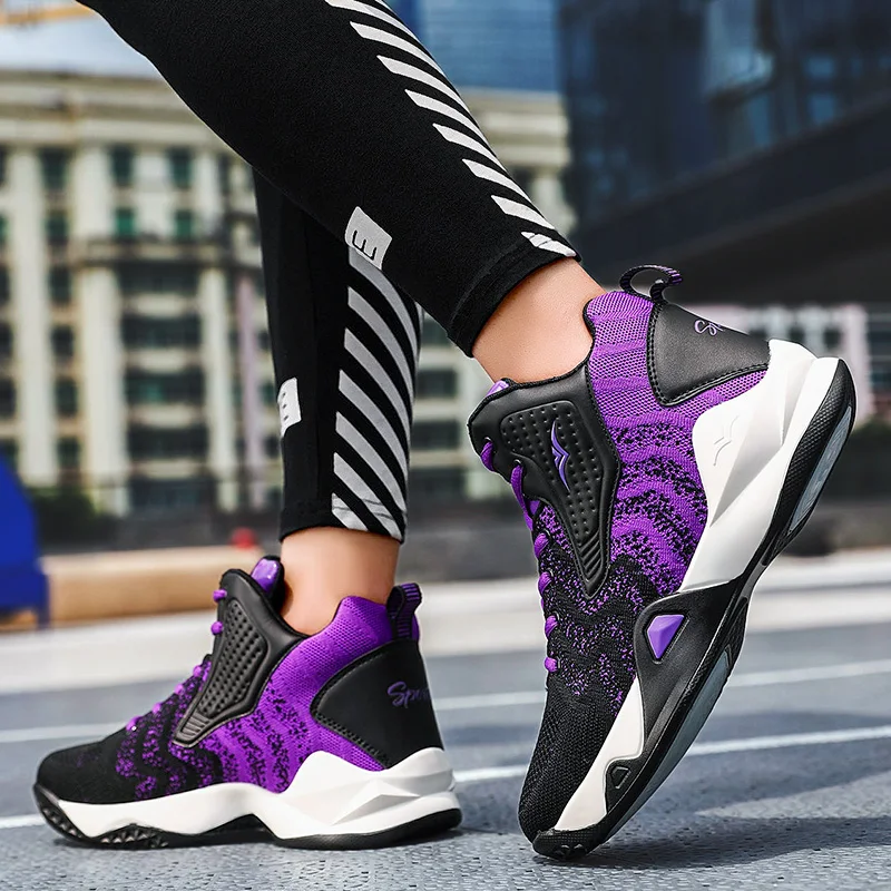 Mens Basketball Shoes Cushioning Wearable Gym Training Athletic Sneakers Couple Sports Shoes Plus Size 35-46