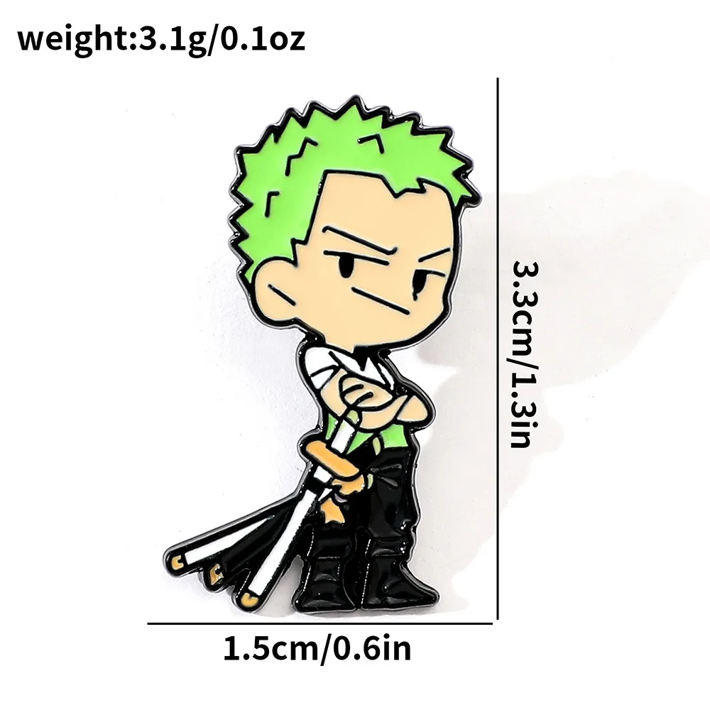 ONE PIECE аниме фигурка Санджи Зоро Луффи Нами Усопп металлическая брошь рюкзак