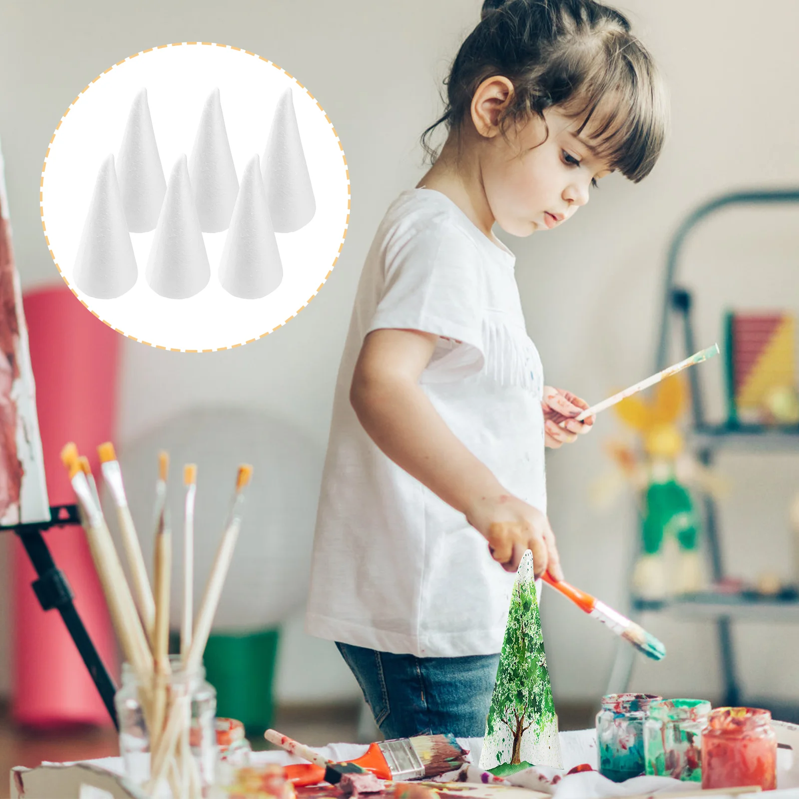 6 шт. рождественская елка пенопластовые конусы для поделок детский игровой набор