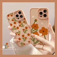 fashion floral phone case for iphone 12 13 11 pro max x xs max xr 7 8 plus soft tpu matte flower back cover coque fundas