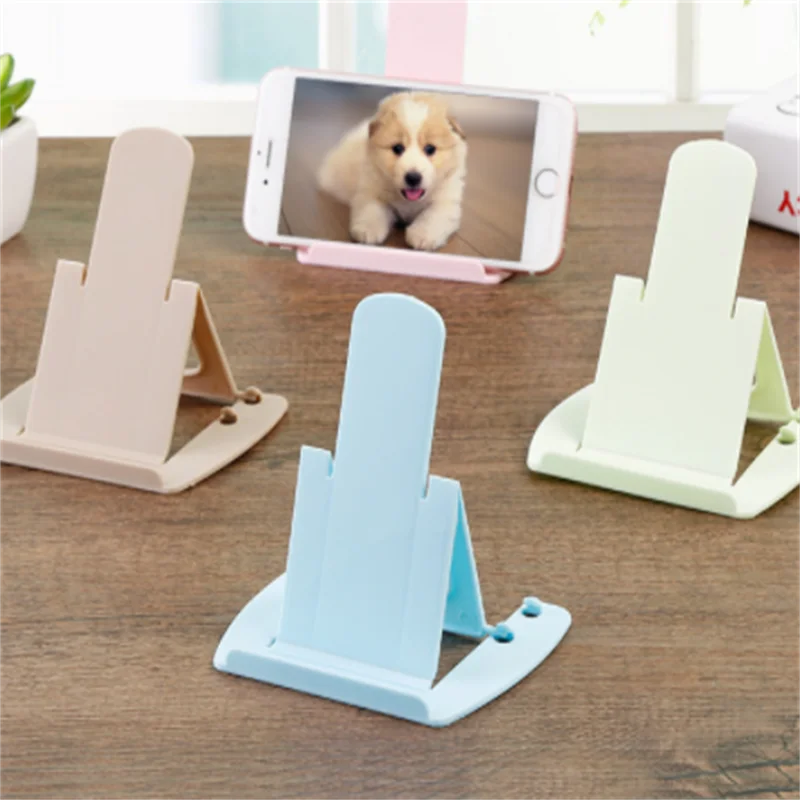 

Card type mobile phone bracket foldable, two gears, slope adjustable mobile phone holder, portable plastic