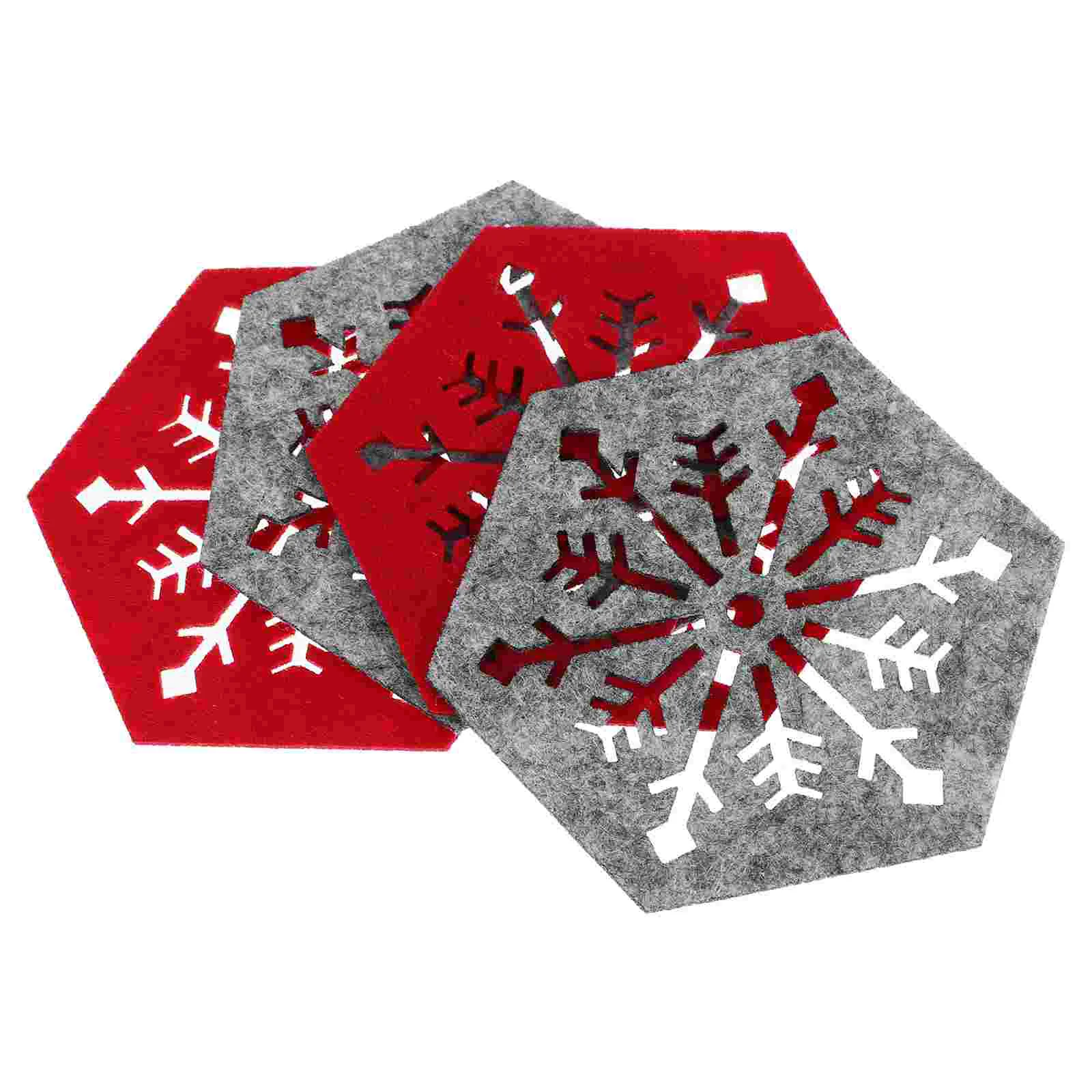 

4 Pcs The Office Decor Snowflake Pattern Table Mats Christmas Supplies Desktop Decore Party Dinner Placemats Cloth Drinks