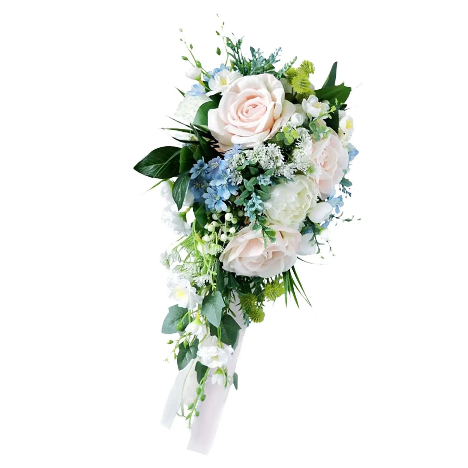 

Wedding Bride Hand Bouquet Rose Flowers Bridesmaid Bouquet 50x25cm Artificial Flowers for Bridal Shower Party Church Decor