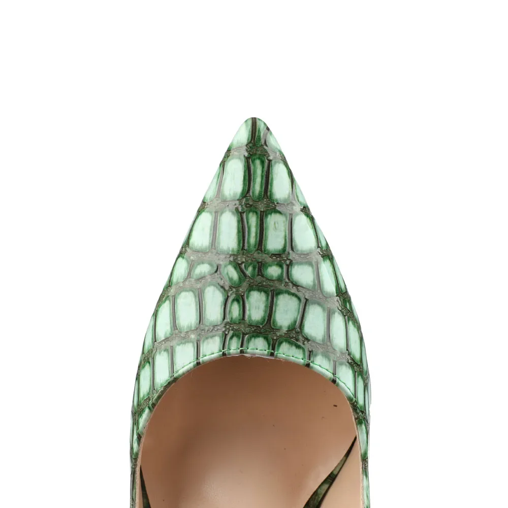 Arden Furtado/летние туфли из тисненой кожи на тонком каблуке высоком с острым носком