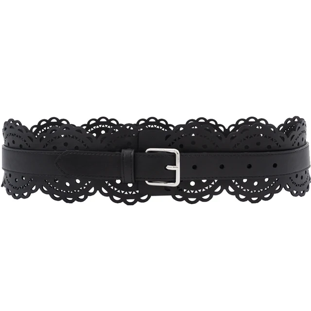 Cut out carved leather waist closure 4