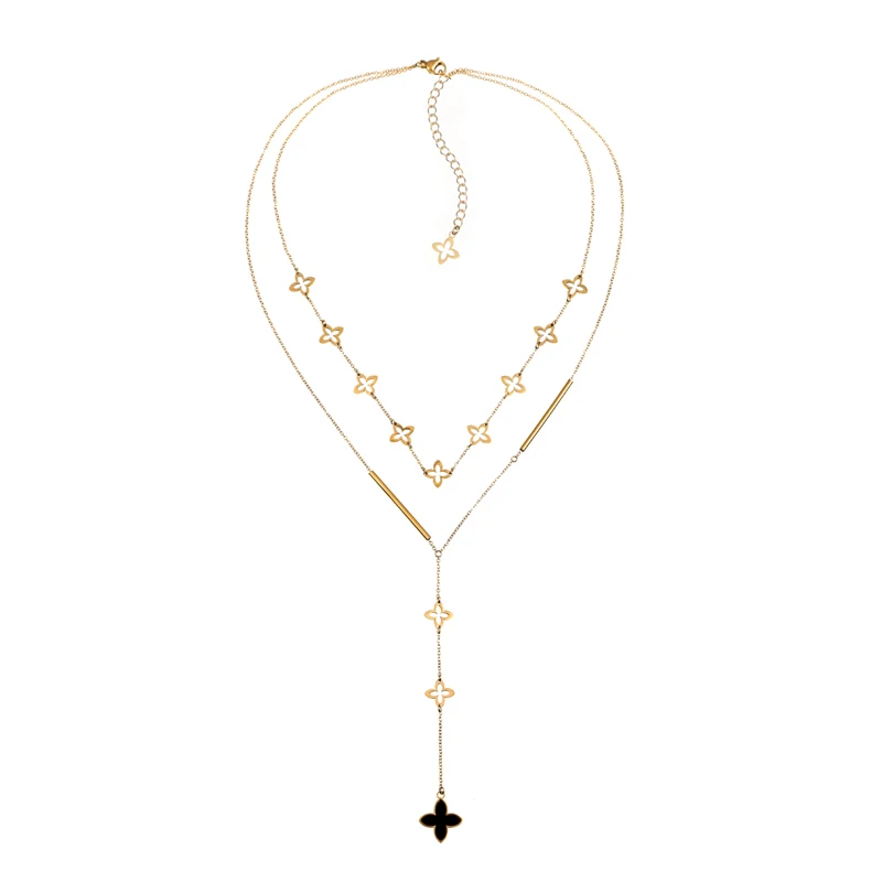 Корейские модные серьги с четырьмя листьями травы для женщин 2023 популярные