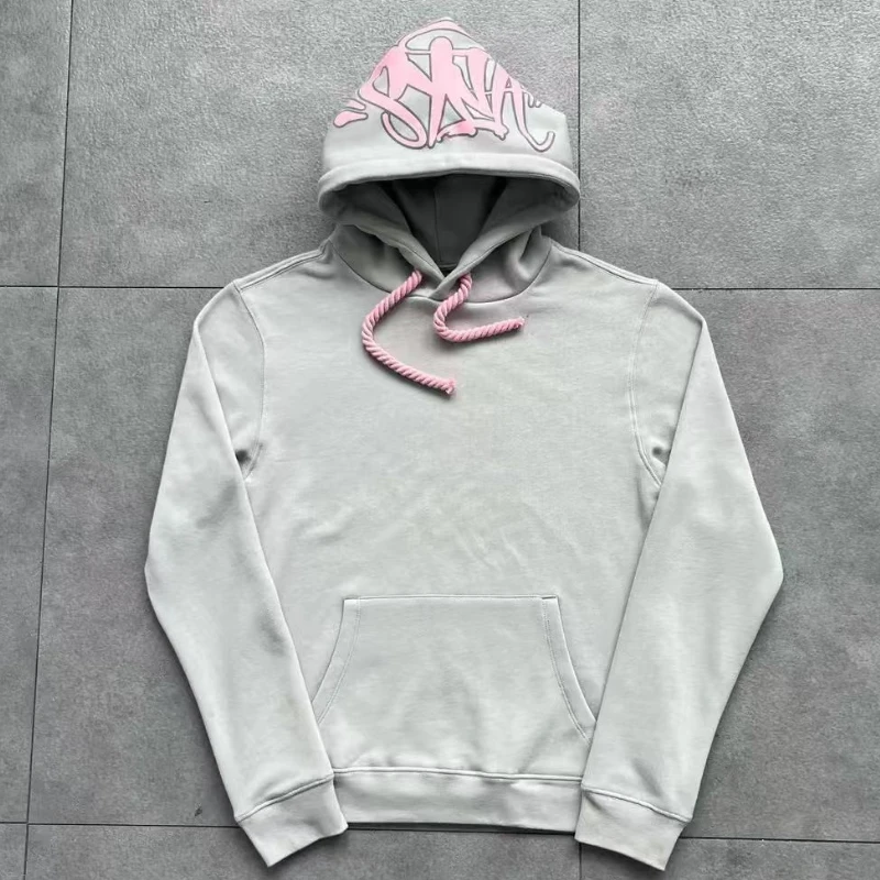 24SS костюм из чистого хлопка с принтом Synaworld простой пуловер капюшоном для мужчин