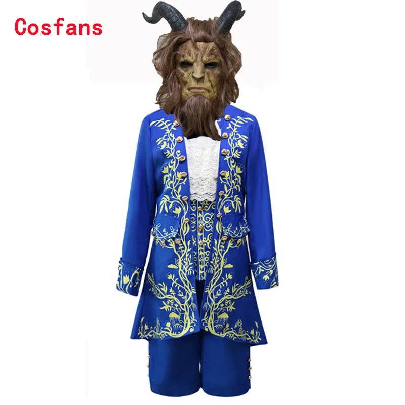 

Free shipping 2018 Movie Beauty and the Beast Cosplay Costume Adult Prince Adam Costume for men Halloween Carnival Party uniform