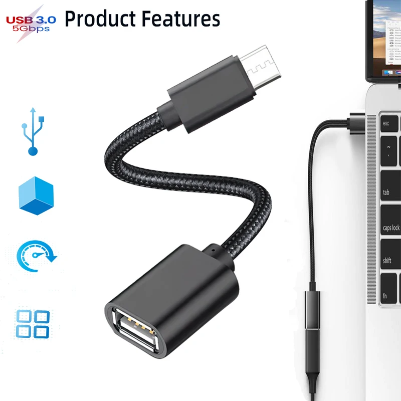 

High Speed Type C Male To Usb 3.0 Female Cable Adapter Otg Cable Charging Portable Data Transfer Type-c Adapter 5gbps