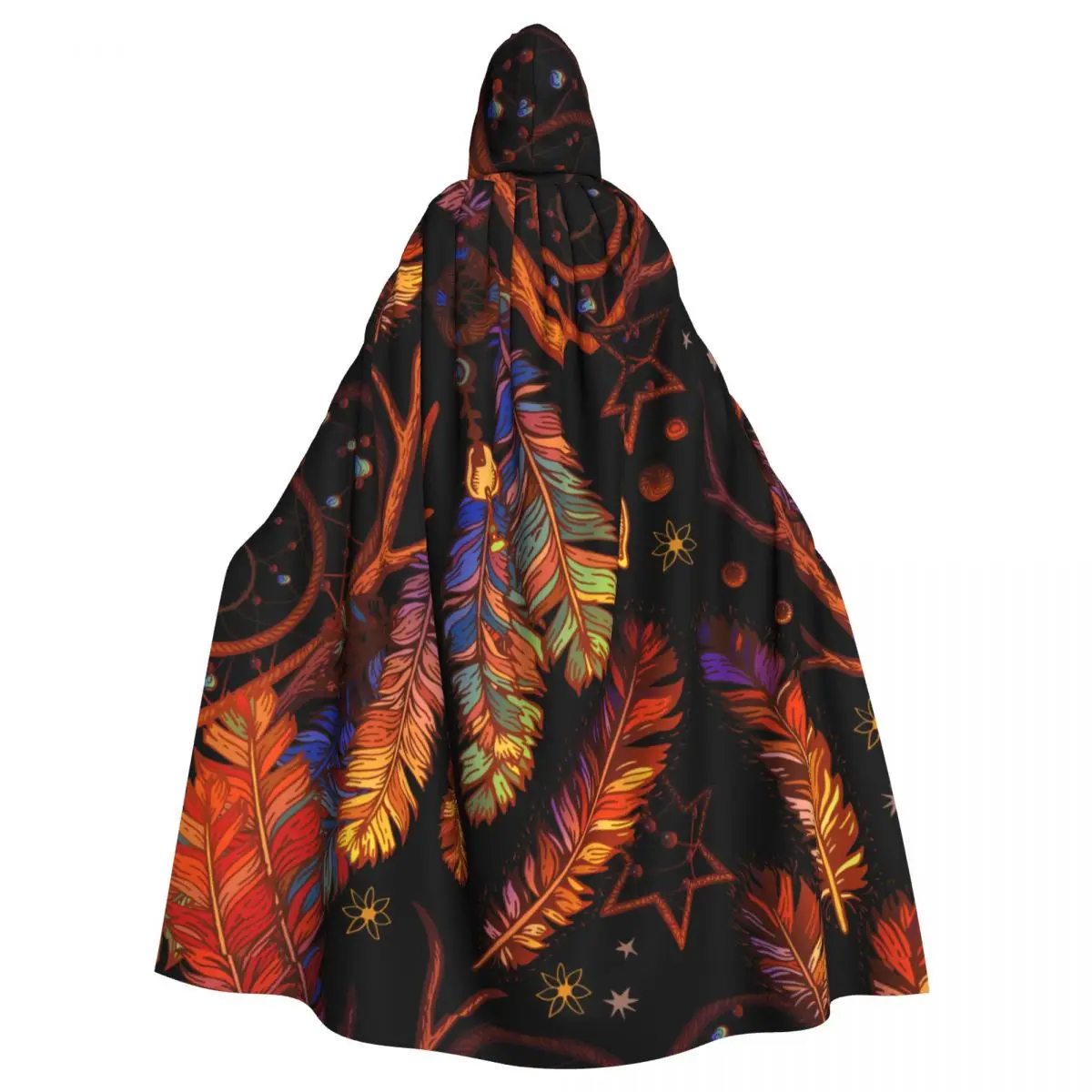 

Adult Cloak Cape Hooded Tribal Boho Dream Catcher Medieval Costume Witch Wicca Vampire Elf Purim Carnival Party