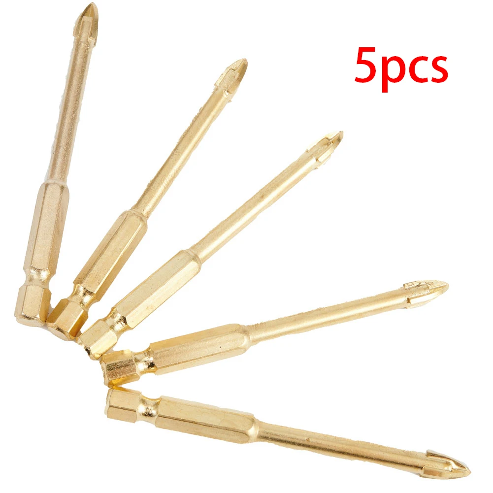 

5Pcs 6MM Glass Drill Bit Set Alloy Carbide Point With 4 Cutting Edges Tile & Glass Cross Spear Head Drill Bits