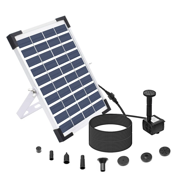 

10V / 5W Seven Color LED Solar Energy Storage Fountain Kit With 1800Mah Battery, Suitable For Gardens, Fish Ponds, Etc
