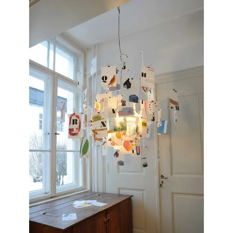 

Living room chandelier French art minimalist creative DIY photo album card bedroom lighting fixture