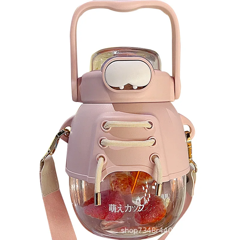 

Water Cup Female Super Large Capacity 2000ml With Straw Belly Kettle New High-value Sports Water Bottle Cup