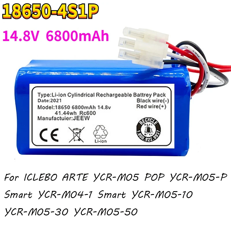 

Battery lithium ion100%V, 6.8 Ah, Gie ß en IcleboArte 14.8 Pop YCR-M05 Smart YCR-M05-P YCR-M04-1 YCR-M05-10 YCR-M05-30, new YCR