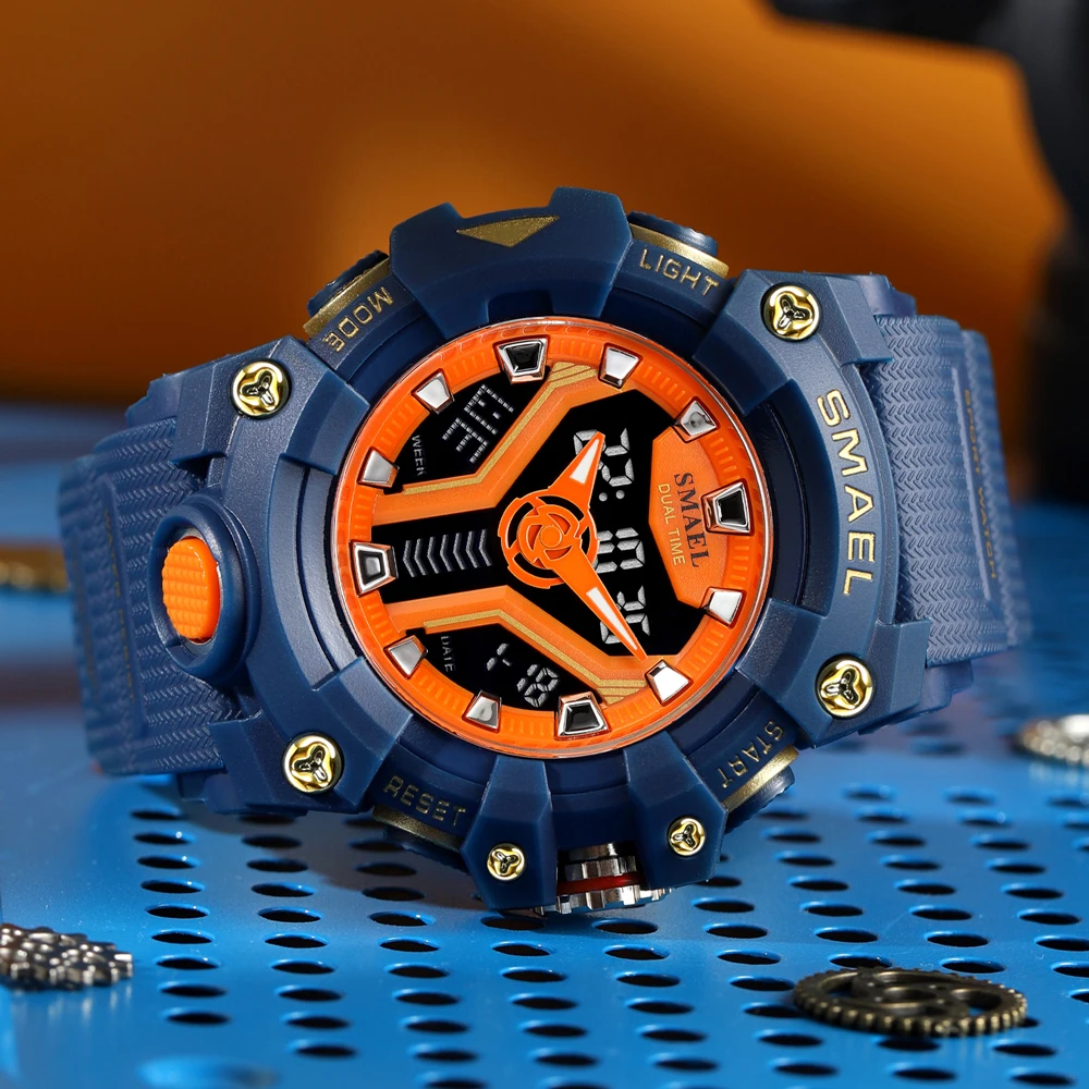 SMAEL двойной дисплей спортивные часы для мужчин водонепроницаемый роскошный