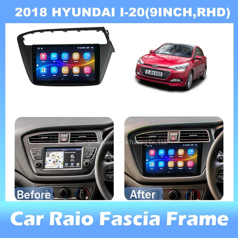 9-inch 2din Car Radio Dashboard For HYUNDAI I-20 2018 Stereo Panel, For Teyes Car Panel With Dual Din CD DVD Frame